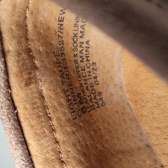 House of Harlow Gunner taupe leather platform penny loafers 8 - Picture 11 of 11